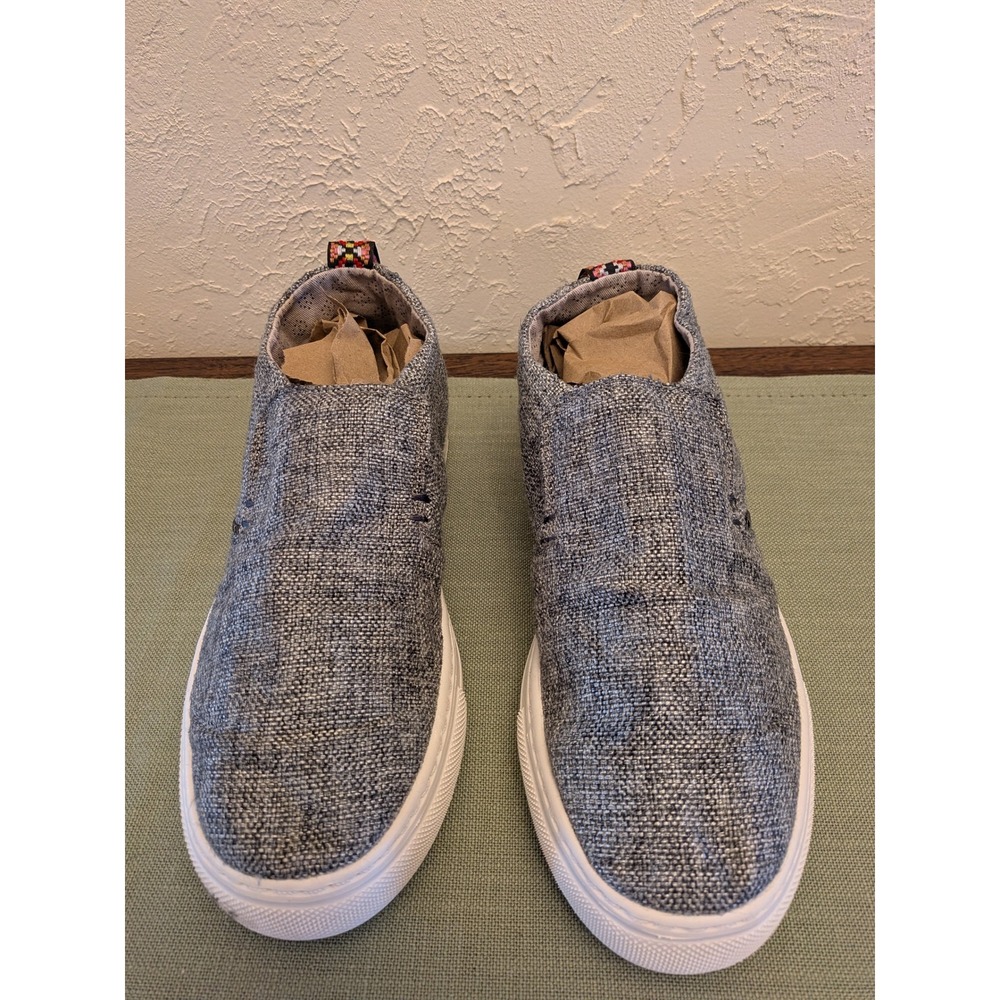 Hey Dude‎ Peyton Linen Grey Black Slip On Platform Sneakers 121793092 Womens 8
